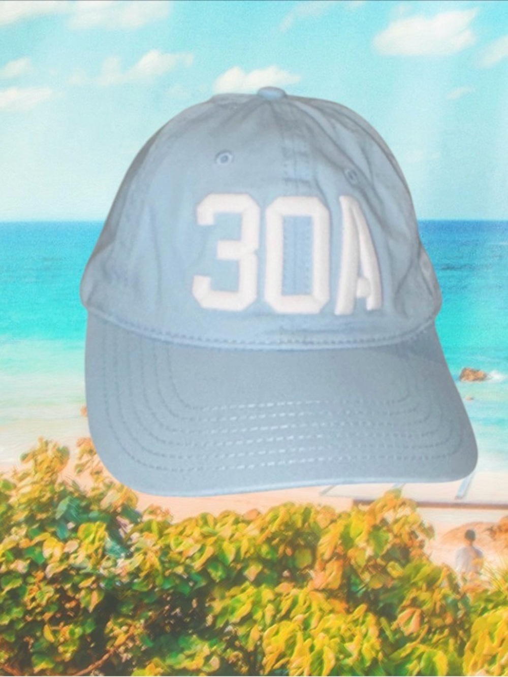 30A seaside watercolor inlet beach Florida women’s baseball cap hat